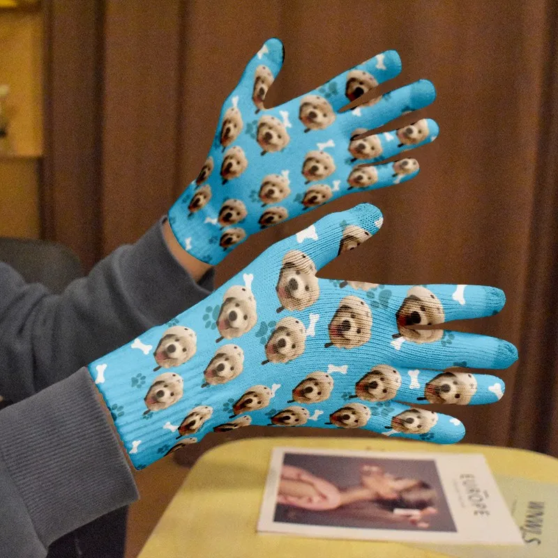 Benutzerdefinierte Drucken Sie Ihr Foto Pet Gesicht Handschuhe 3D Druck Personalisierte Lustige Bunte Handschuhe für Männer Frauen Lustige Neuheit Handschuhe Geschenke