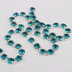 Silver SS28 crystal rhinestone cup chain base 1 yard / 3 yard / 5 yard 27 colors for clothing accessories