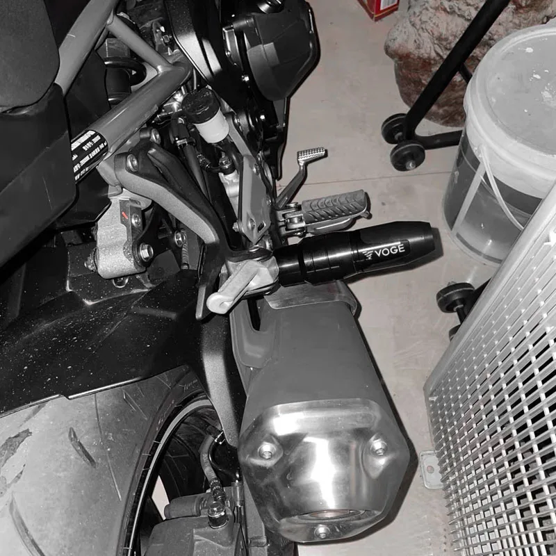 For Loncin Voge 300ac 200ac 500r 500ds Motorcycle CNC Aluminum Frame Exhaust Sliders Crash Protector Pads Crash silder with logo