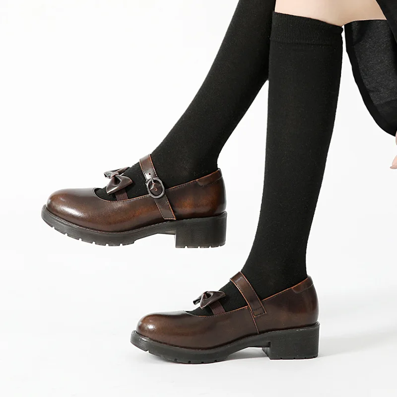 Japanese Jk Uniform Small Leather Shoes Female Summer Soft Sister College Style Shoes 2021 New Word Buckle Bow Flat Shoes