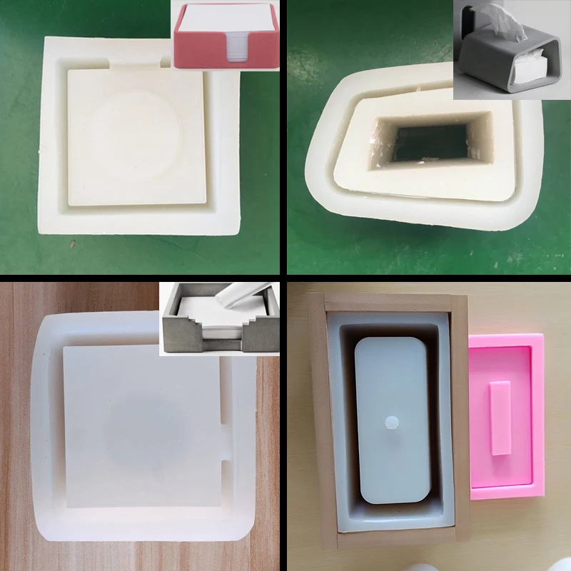 Cement Storage box Silicone mold concrete Paper boxes molds Concrete Mould silicone Simple Nordic Design of tissue box molds