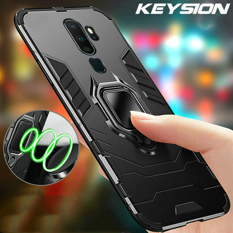 

Противоударный армированный чехол KEYSION для OPPO A9 2020 A11X, силиконовый чехол-подставка с кольцом-держателем для OPPO A5 2020 A9 2020