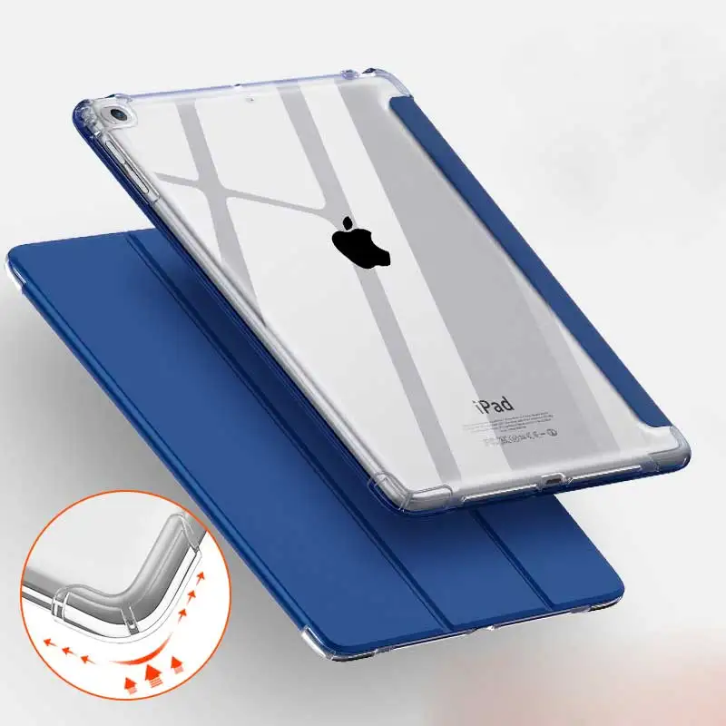 

For Apple iPad 9.7 inch 2017/2018 Case for iPad Air 1/2 Cover Auto wake up sleep corner shockproof clear tpu cover tablet case