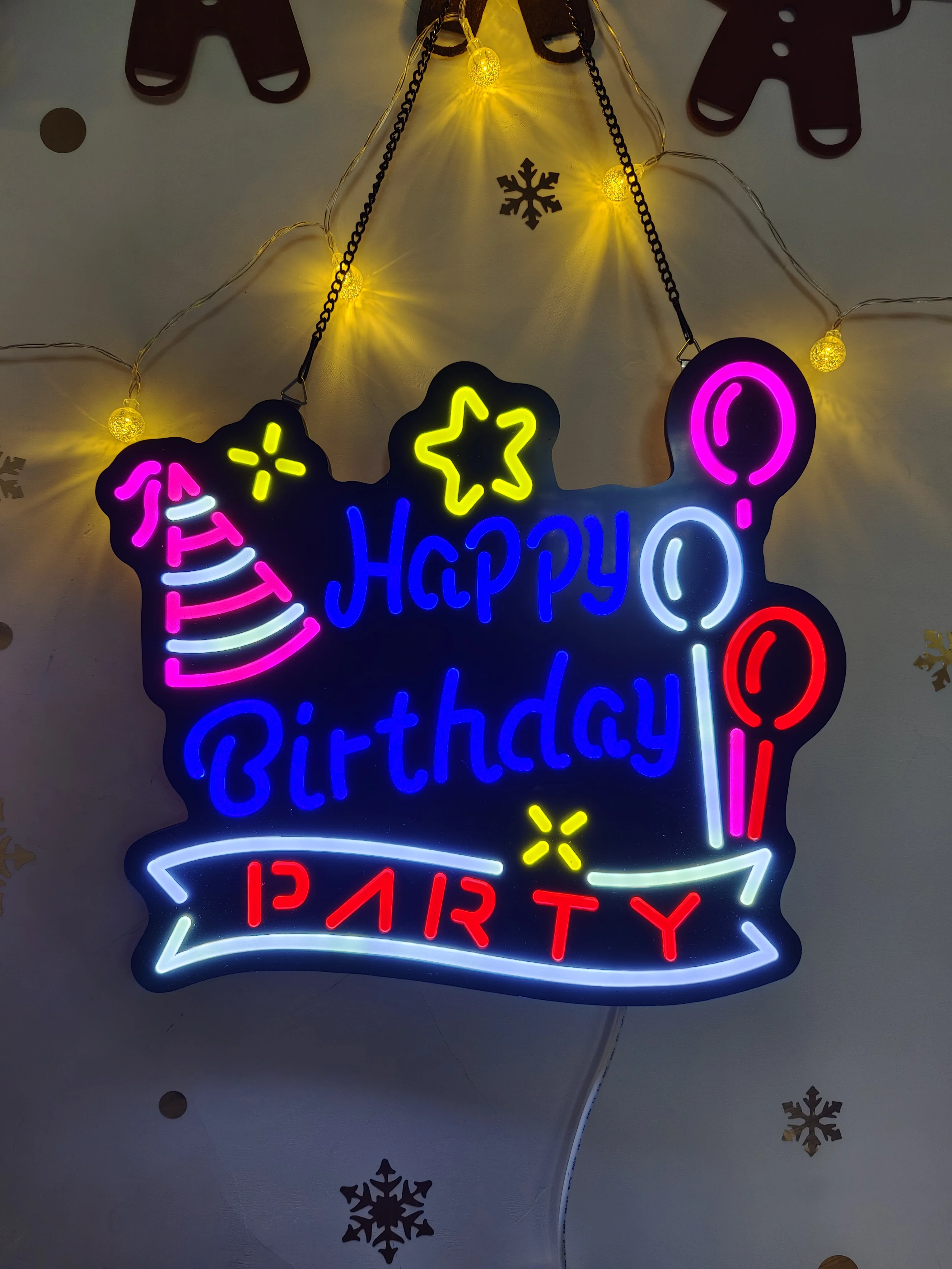 Brithday Party Neon Lights Ultra-thin Design LED Neon Sign is Suitable for Home Decoration or Office, Bar, Recreation Room Game