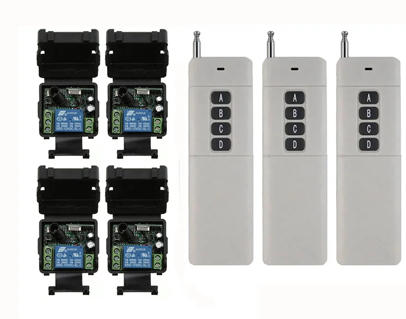 3000M Long Range DC12V 24V 1CH 1 CH 10A RF Wireless Remote Control Switch System Transmitter+Receiver Garage Doors shutters