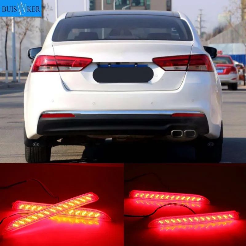 

1 Pair LED Bumper Reflector Light For Kia k4 2014-2017 Car Accessories Rear Brake Light Tail Stop turn signal lamp