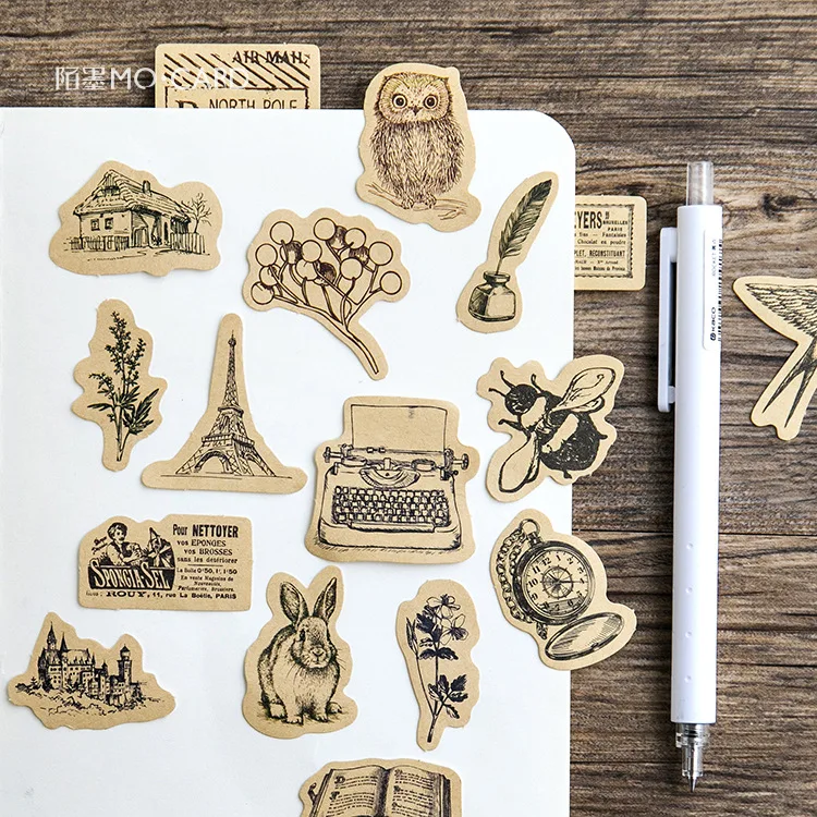 46 Pcs/lot Japanese Diary Kawaii Cute Squirrel Plant Journal Decor Flake Stickers Scrapbooking Stationery
