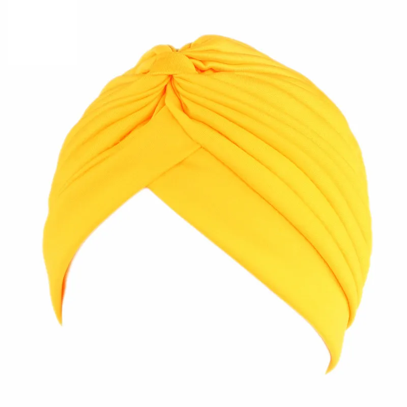 Neue Blume Dekoration Turban Einfarbig Für Frauen Mode Haar Tragen Kopf Wrap Damen Kopfbedeckungen Krebs Hüte Indien Kappe Bandana – Detail 22