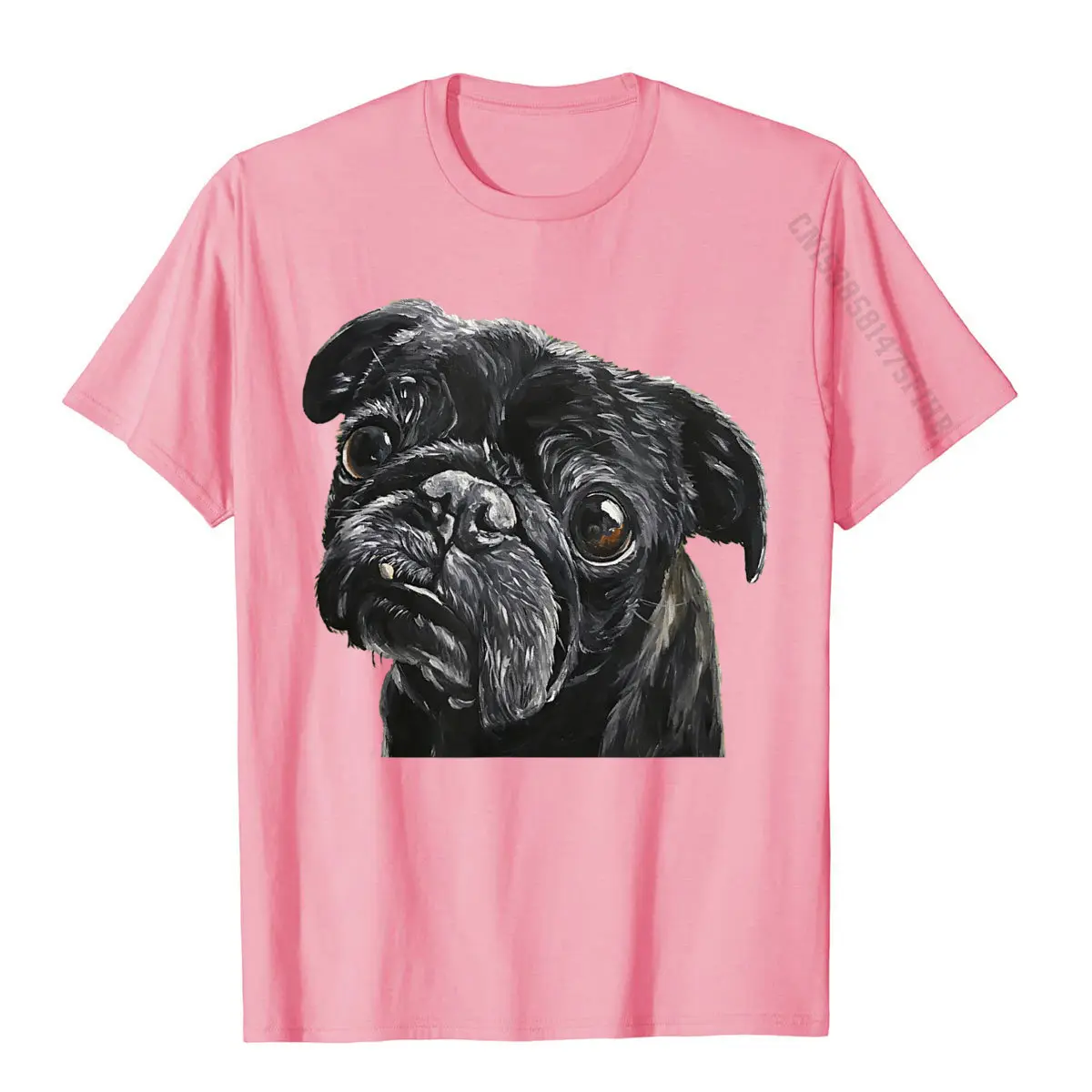 Pug Shirt. Black Pug T-Shirt T Shirts For Men Printing Tops Tees Fashionable Summer Cotton