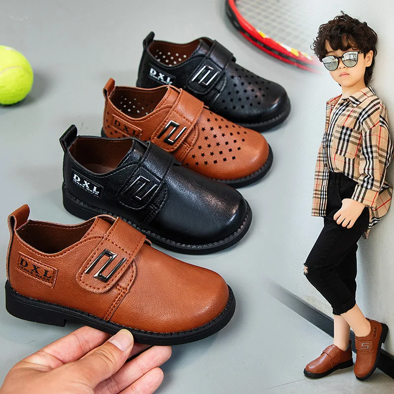 Children Boy Shoes Loafer Soft Quality Leather Shoes For Kids Teenage Student School Dress Flats Sneakers Shoes Soft Black 26-36