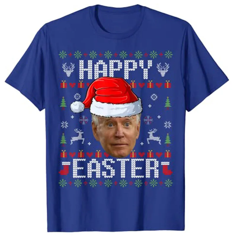 Funny Santa Joe Biden Happy Easter Ugly Christmas Sweater T-Shirt Xmas Tee Tops