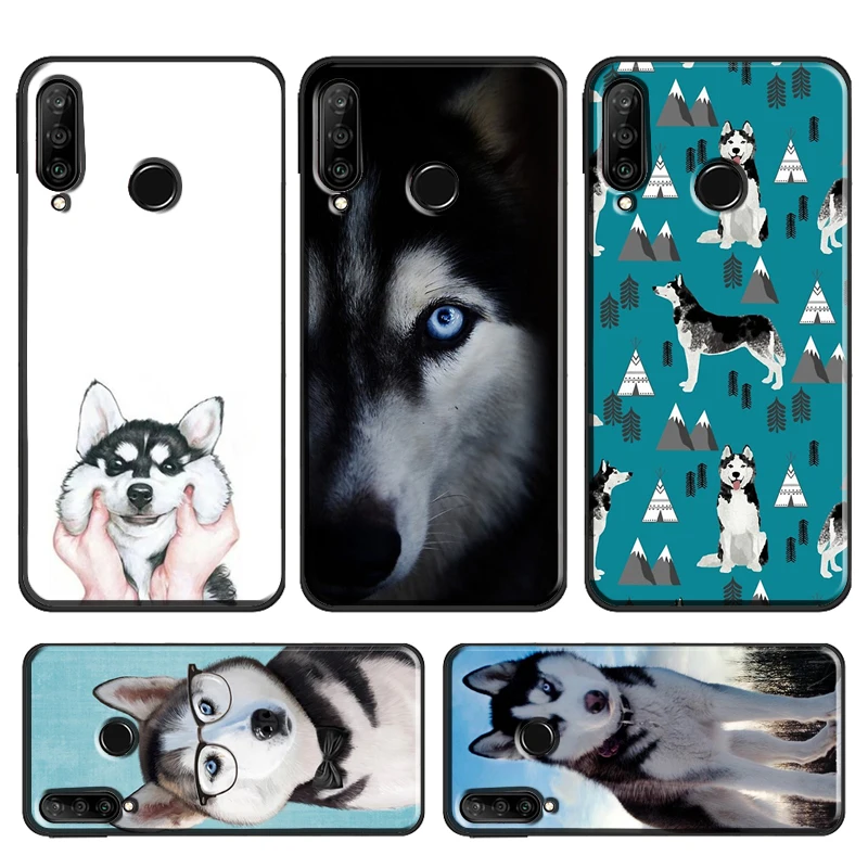 Siberian Husky Dog Case For Huawei P40 Lite P20 P30 Pro P Smart Z 2019 Mate 20 Lite Nova 5T Honor 50 10i 8X 9X