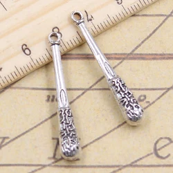 10pcs Charms Baseball Bat Stick Baton Pestle 37x6mm Tibetan Silver Color Pendants Antique Jewelry Making DIY Handmade Craft