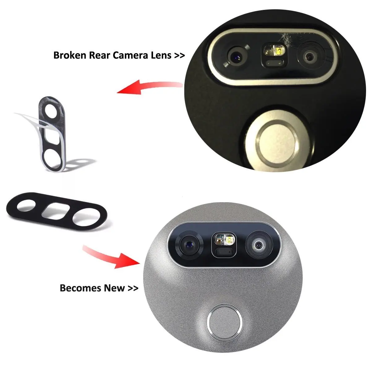 كاميرا زجاج عدسة غطاء استبدال مجموعة أدوات ل LG G5 غالاكسي نوت 8 غالاكسي S9 مع لاصق 2 حزمة