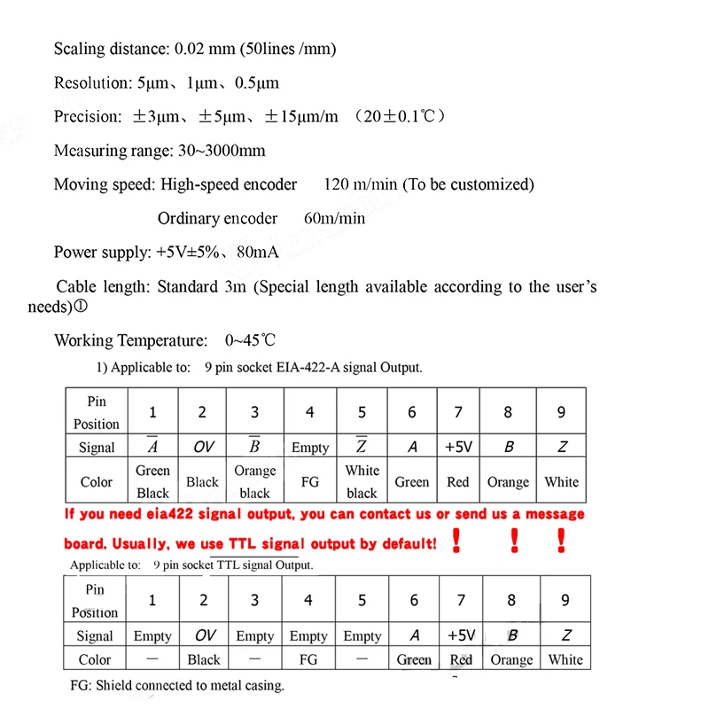 Sino ka300 70-470-5um High Precision Linear Encoder Grating Ruler Glass Optical Ruler Machine Tool Digital Display