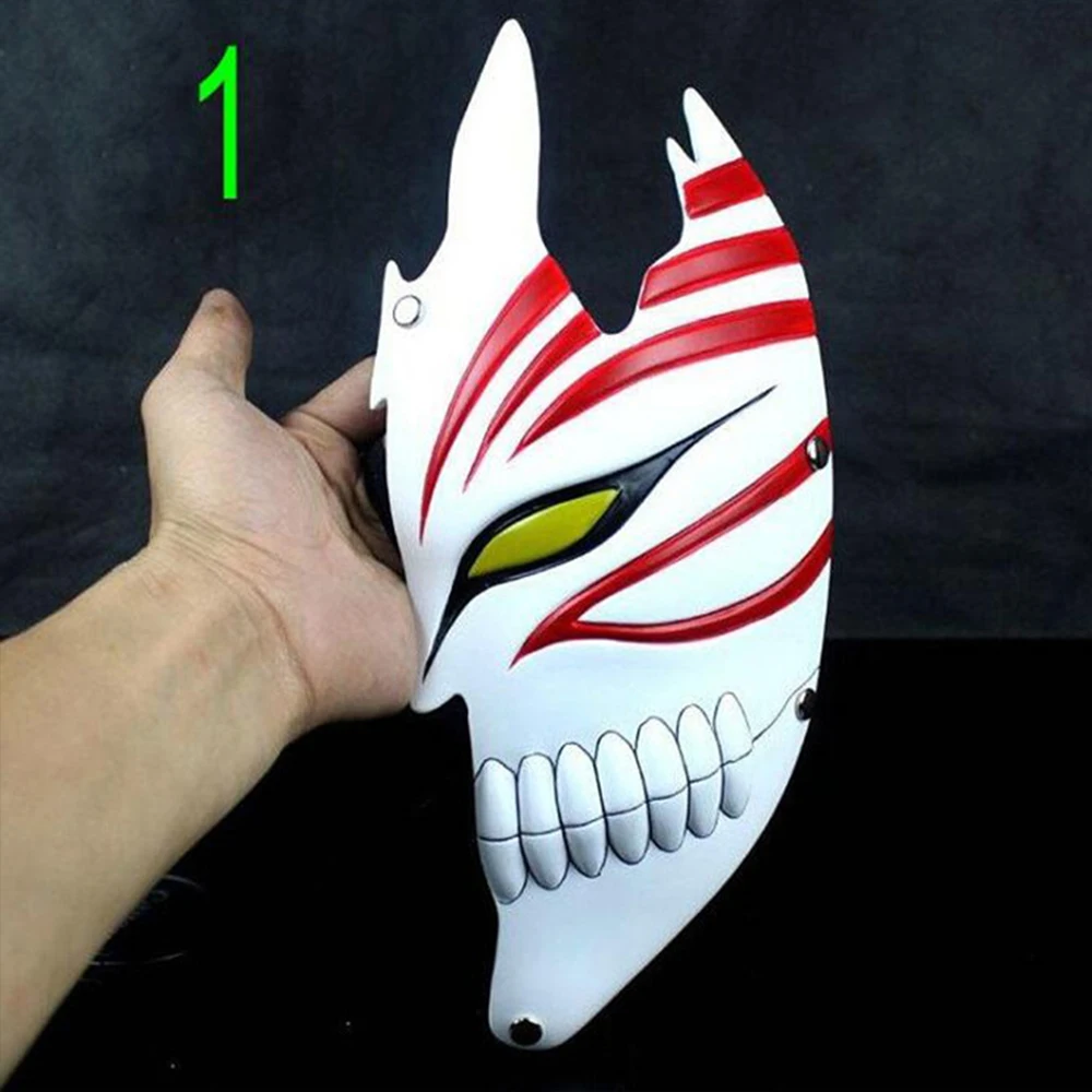 Imagem -05 - Lixívia Kurosaki Ichigo Design Máscara Facial Preta Branca Vermelha para Cosplay Máscaras Dia das Bruxas Festa Cheia de Resina com Máscara Facial para Adultos