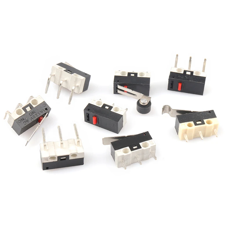 10 قطعة التبديل الجزئي الأسطوانة ليفر الذراع PCB محطات مايكرو الحد العادي إغلاق/فتح التبديل السكتة الدماغية الحد التبديل زر الاتصال