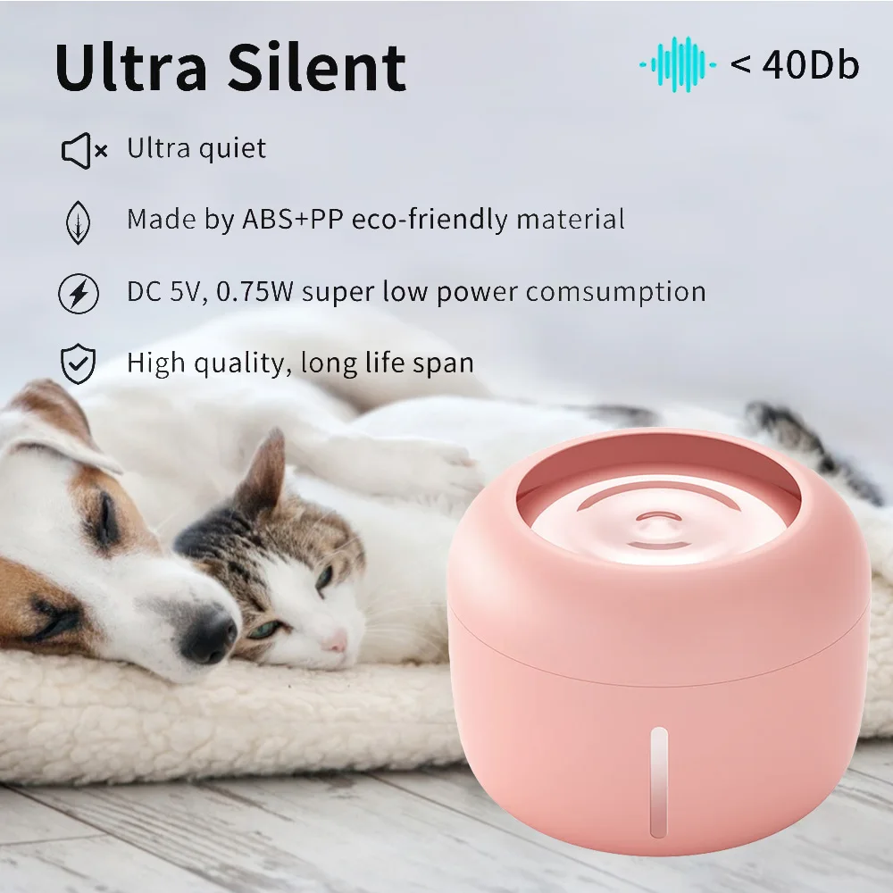 Pet Dog Cat Drinking Fountain with 1 Filter Box Pet supplies 2.5L Automatic Drinker Feeding Water Flowing Fountain