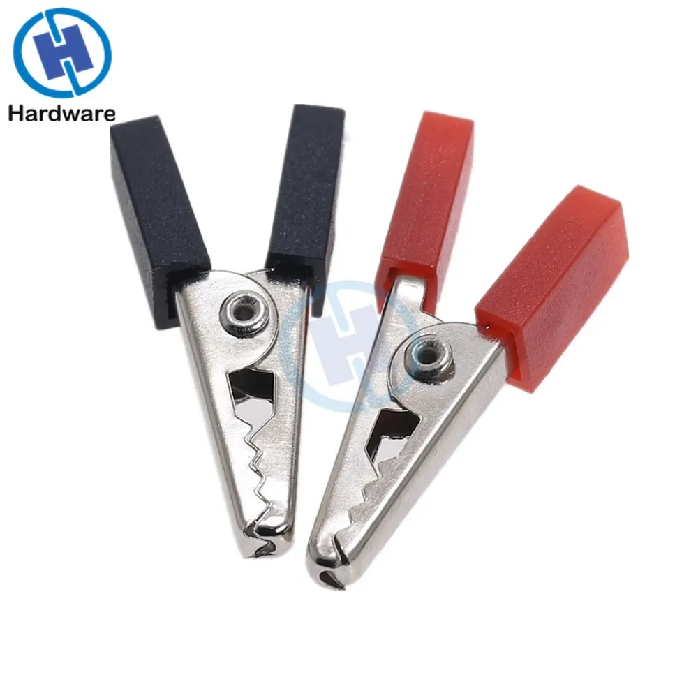 10pcs Red Black Alligator Clips Crocodile Terminal Test Electrical Battery Crocodile Clamp 35mm