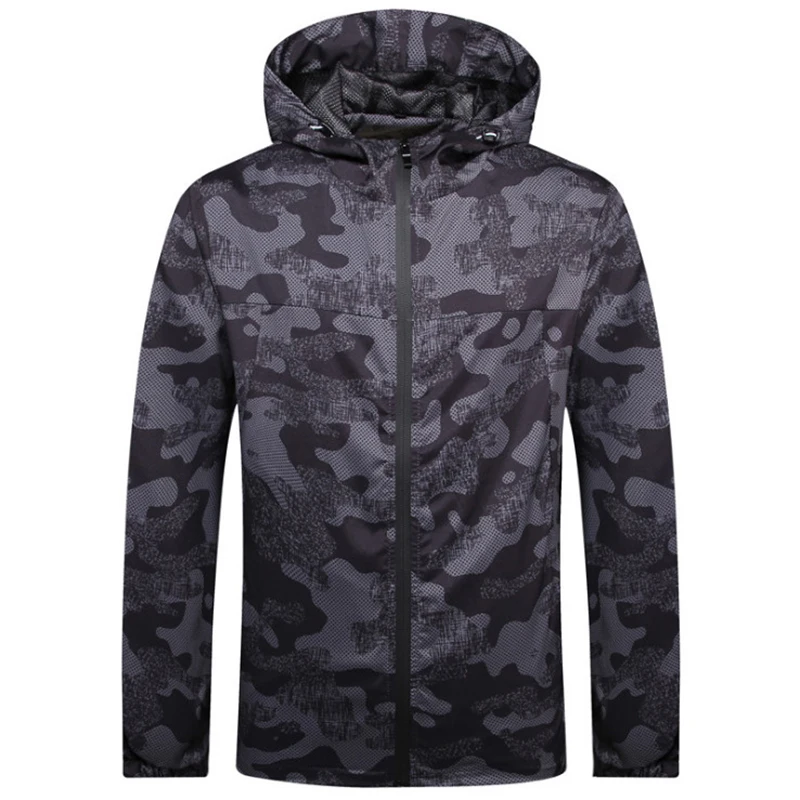 

Spring Sportswear Jacket Men Casual Camouflage Jacket Summer Thin Hooded Sun protection Clothing Fashion Zippers Male Outwear