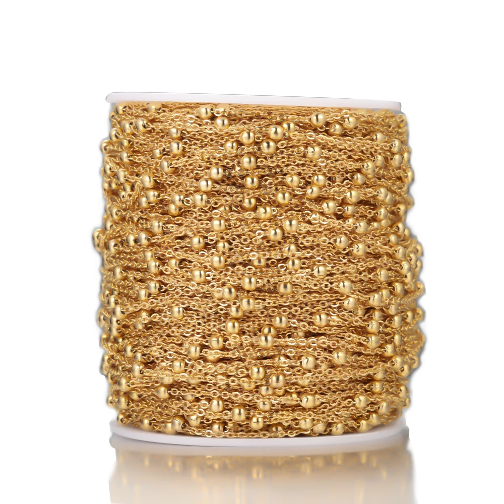 2 Meter Edelstahl-Perlenketten Halsketten-Komponente DIY Armband Schmuckherstellung Zubehör Handwerk Fußkettchen – Detail 6