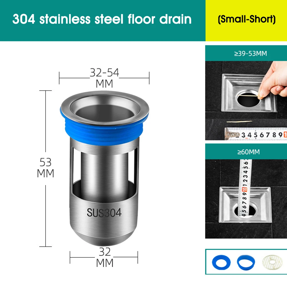 Stainless Steel Floor Drain Core, Anti Odor Pest Proof Deodorant, Kitchen and Bathroom Drain Valve