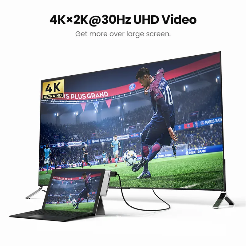 USB 3.0 Hub 4K HDMI 1000Mb Ethernetอะแดปเตอร์SD/TF Micro SD Card ReaderสำหรับMicrosoftพื้นผิวPro 4/5/ 6/ 7 Converter