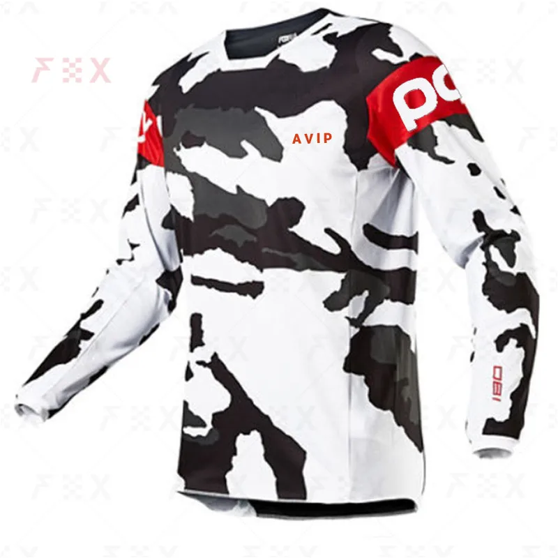 2022 New Motocross AVIP POC Mtb Downhill Jersey MX Cycling Mountain Bike DH Maillot Ciclismo Hombre Quick Dry fox Jersey Racing