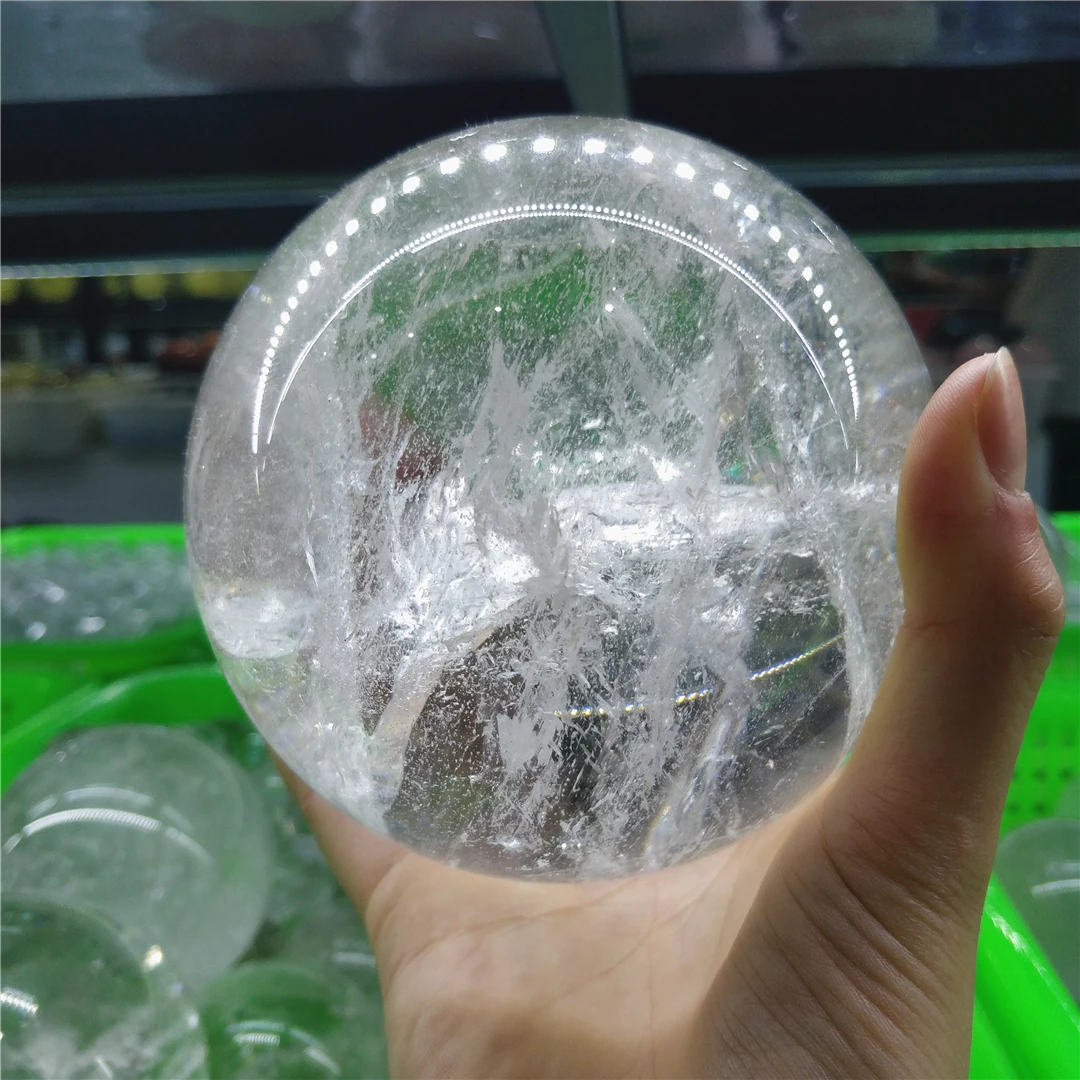 

Король кристаллов, натуральный прозрачный кварцевый шар, сфера, украшение для гостиной, мебель и украшение Рейки, исцеляющая энергия, фэн-шуй