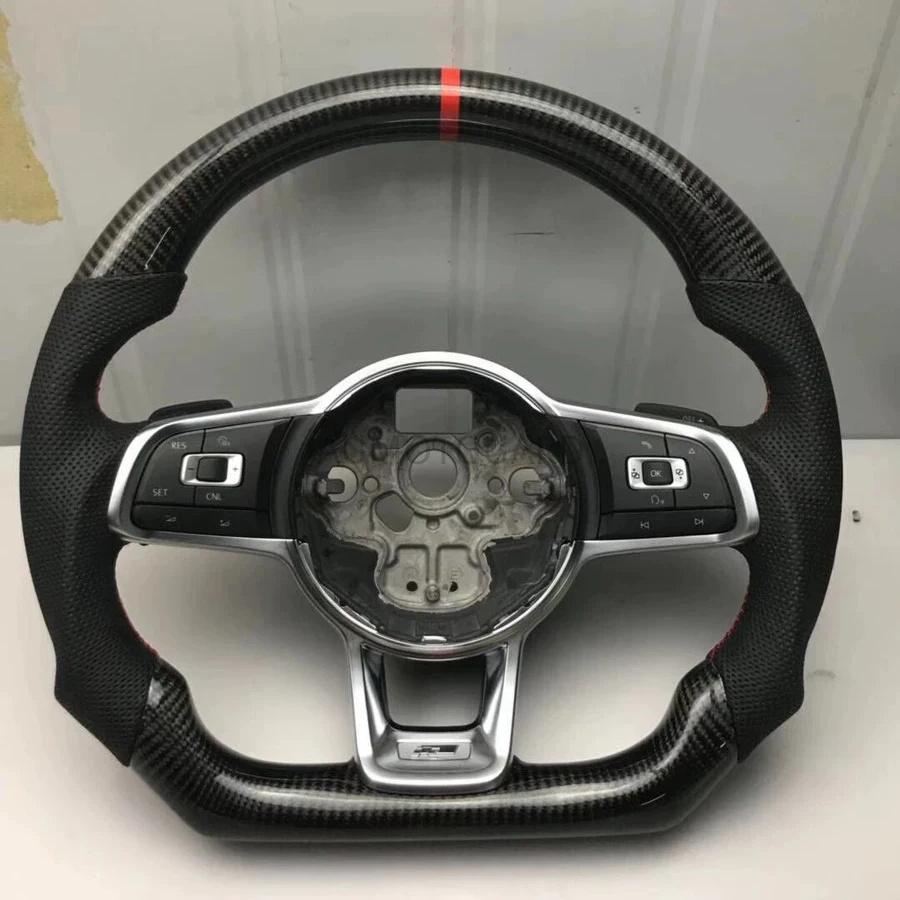 Carbon Fiber Steering Wheel For FIT VW Golf 7 GTI Golf R MK7 Jetta Passat Polo GTI Scirocco 2014-2018 Replacement