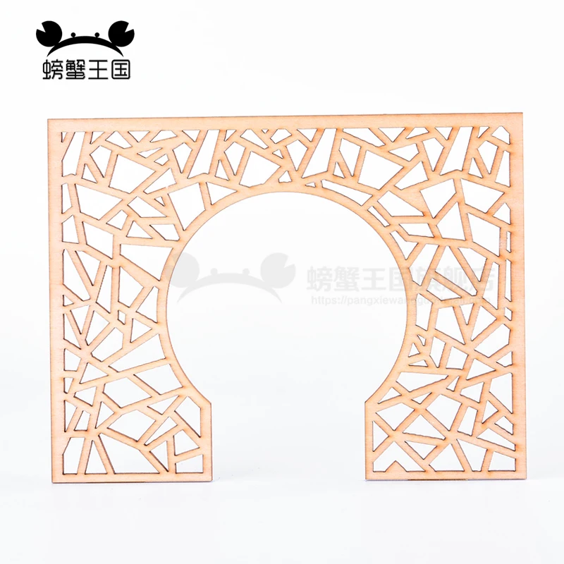 6 Stuks Chinese Stijl Meubels Houten Deur Voor Poppenhuis 1:25 Miniatuur Huis Interieur Decoratie Gesneden Houten Paneel Houten Ambacht