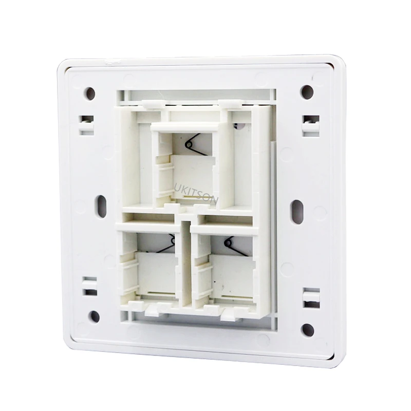 White Color 3 Ports Faceplate Compatible For EU Round Junction Box Three Keystone Insert Sockets Wall Outlet
