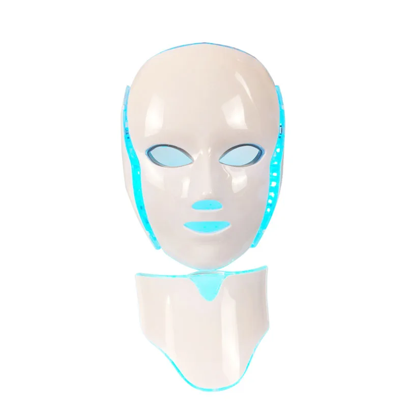 7 Color Led Mask With Neck Beauty Machine Photon Skin Rejuvenation Instrument Tools