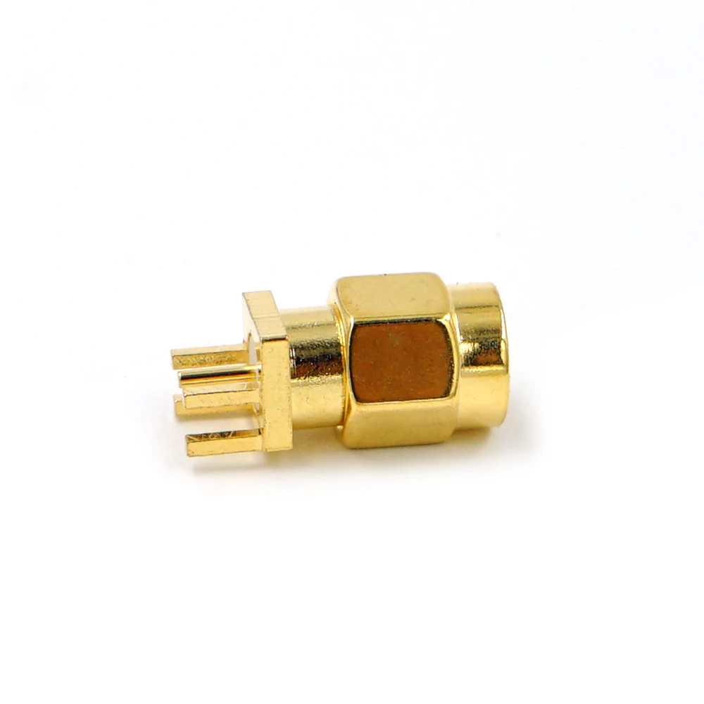 2/5/10Pcs SMA  Male  Solder Nut Edge PCB Clip Straight Mount Gold Plated RF Connector Receptacle Solder