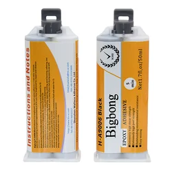 2pcs Epoxy Adhesive 50ml Two-Component Resin Strong Adhesives Black 1:1 AB Glue Set for Bonding Wood Metal Plastic Ceramic Stone