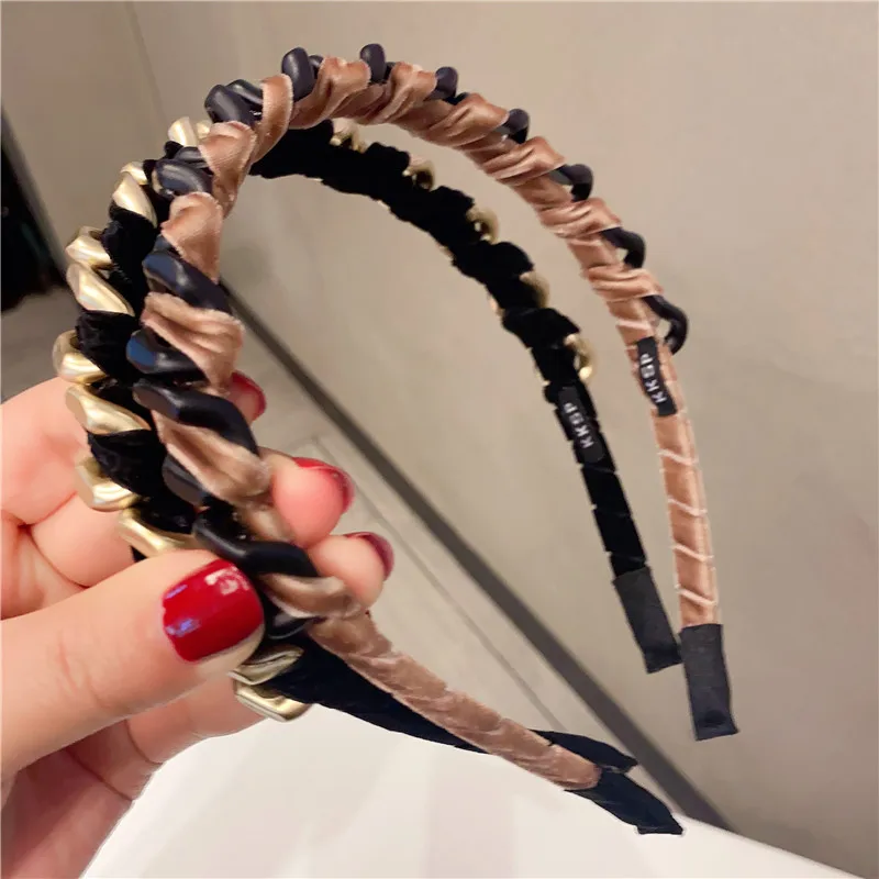 Fashion Lace Big pearls Hair Hoop Headband Hairband for Women Girls Shining Hair Band Hair Accessories 2018 New