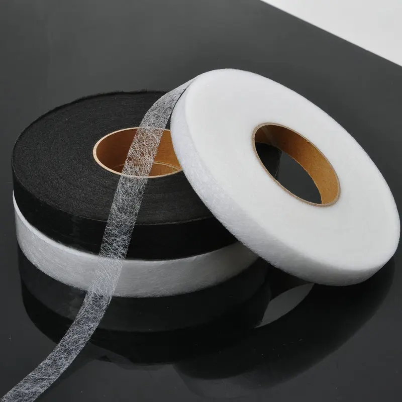 Double Faced Adhesive Fabric Tape White Black Patchwork Interlinings Iron On Melt Omentum DIY Clothing Sewing Accessories