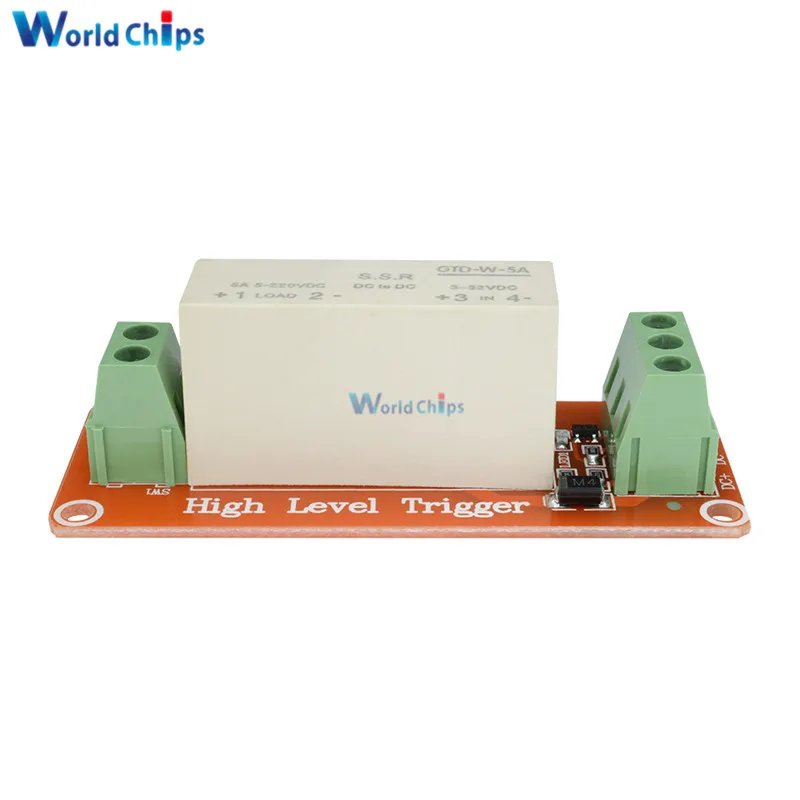 DC 5V 220V 5A 1 Canale SSR Modulo Relè A Stato Solido Alto Basso Livello Trigger di Commutazione Scheda Transistor Per Arduino R3 UNO