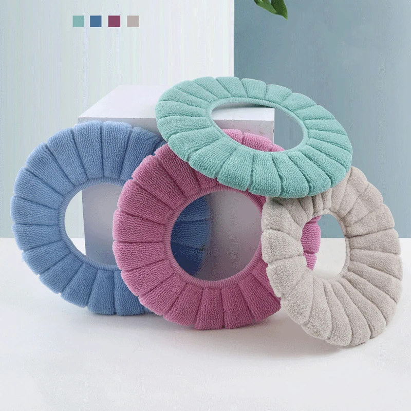 Thicken Warm Toilet Seat Cover Mat Soft Winter Bathroom Toilet Pad Cushion Washable Pumpkin Closestool Mat Bathroom Accessories