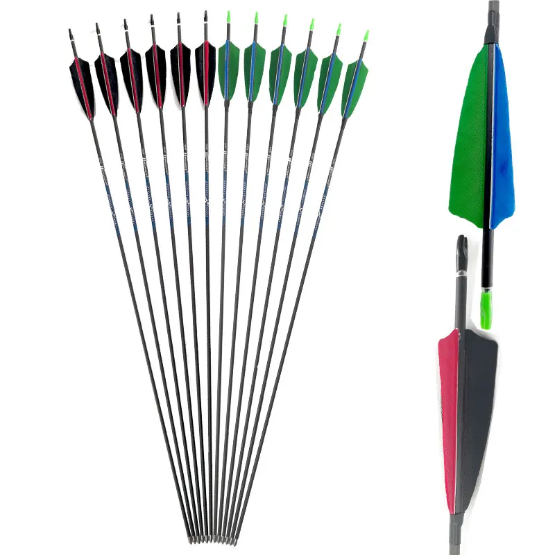 

Carbon Arrow Shaft Spine400-1000 30inch ID4.2mm Natural Turkey Feahter Vanes Compound Recurve Bow Hunting Shooting Archery12pcs