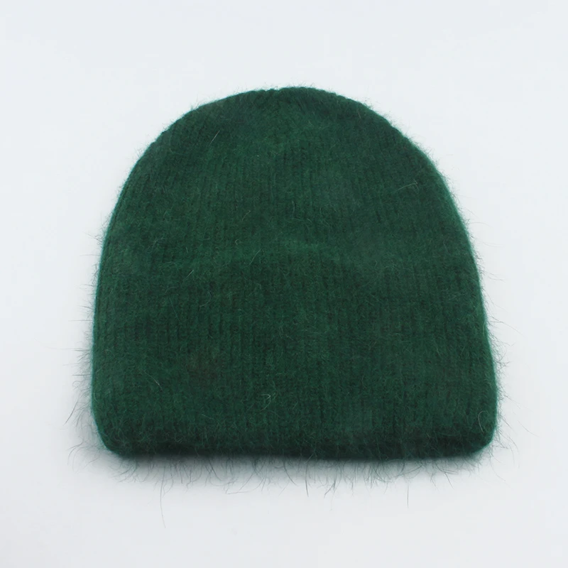 Women Autumn Winter Rabbit Fur Beanie Hats For Ladies skullies beanies Thick Knitted Warm Casual Caps