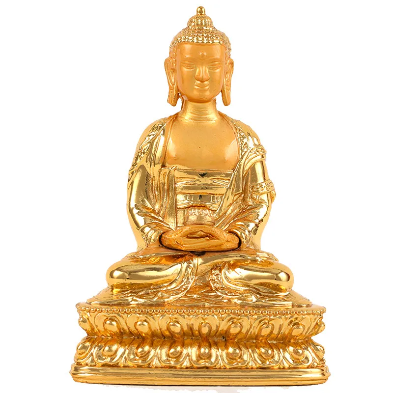 

6cm Buddhist Suppliers Alloy Metal Amitabha Guanyin Figurine Tranic Nepal Gold Plated Efficacious Home Putting Decorate Statue