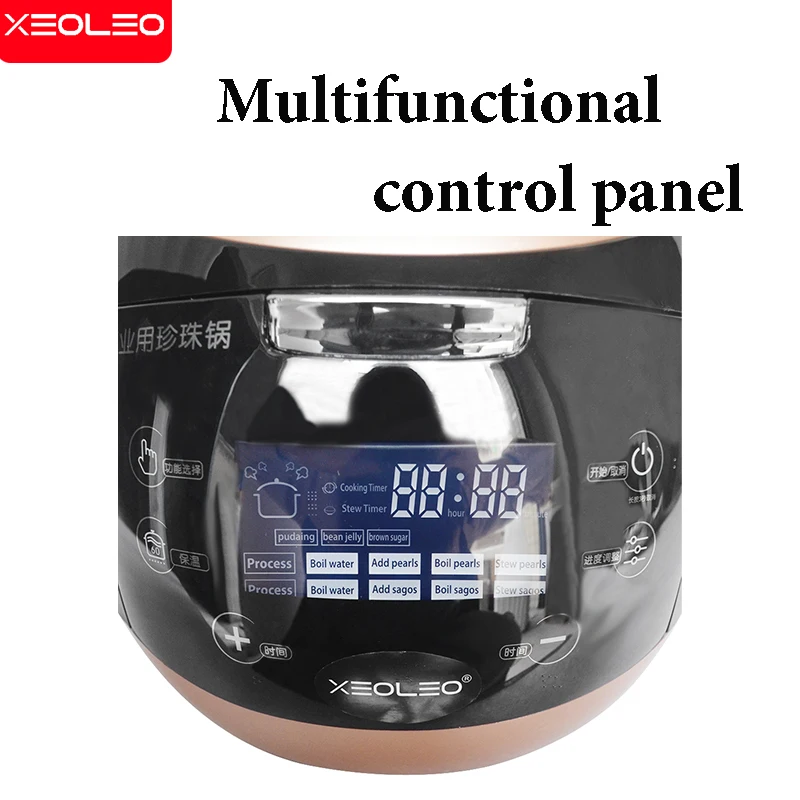 XEOLEO-olla de cocina Tapioca de 5L, calentador de perlas para té con burbujas, Bola de Taro/Sago/Red Bean, 900W