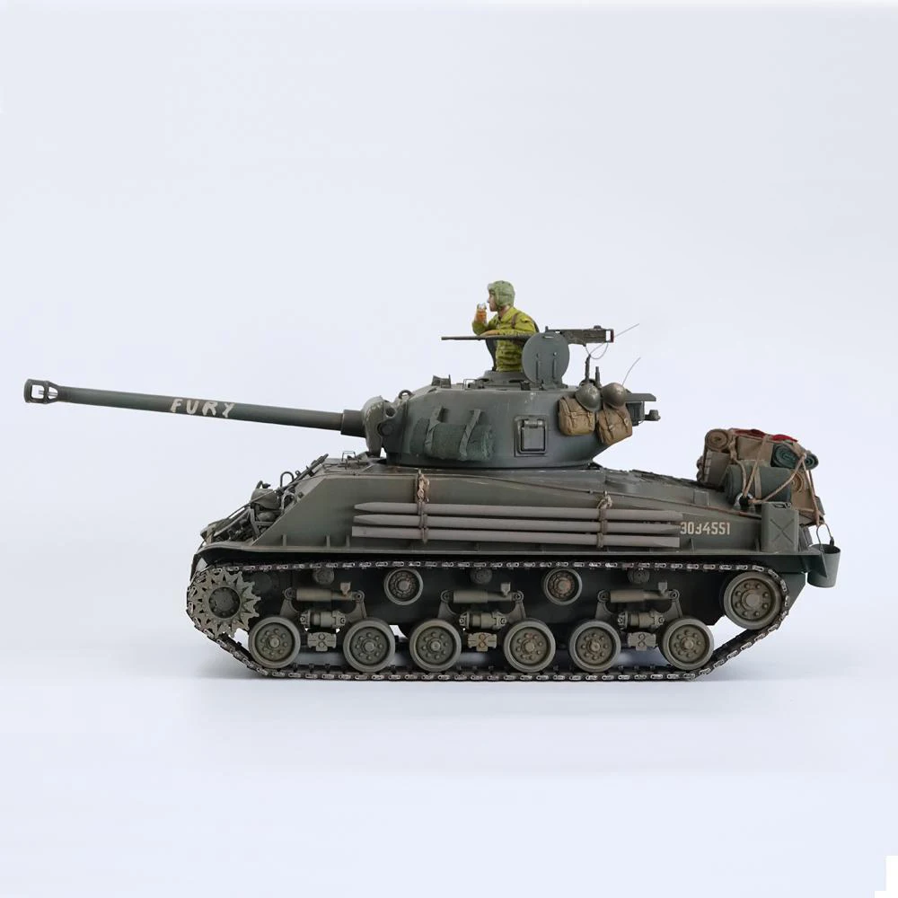 1/16 FURY Shermann M4A3E8 Heavy Hand-Made Tank  2.4G RC RTR WW2 Military Army Model Panzer Remote Control Easy Eight Brad Pitt