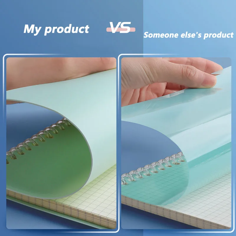 6 Sheets A4 A5 B5 Loose-leaf Book Cover Colorful Notebook Case PP Waterproof Notebook Shell DIY Planner Accessories