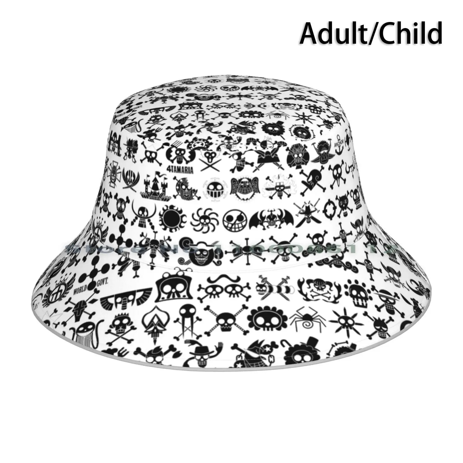 Jolly Roger 1 Bucket Hat Sun Cap Jolly Roger Symbol Skull Pirate Mugiwara Hat Pirates Red Hair Pirates Monkey D Luffy Portgas D