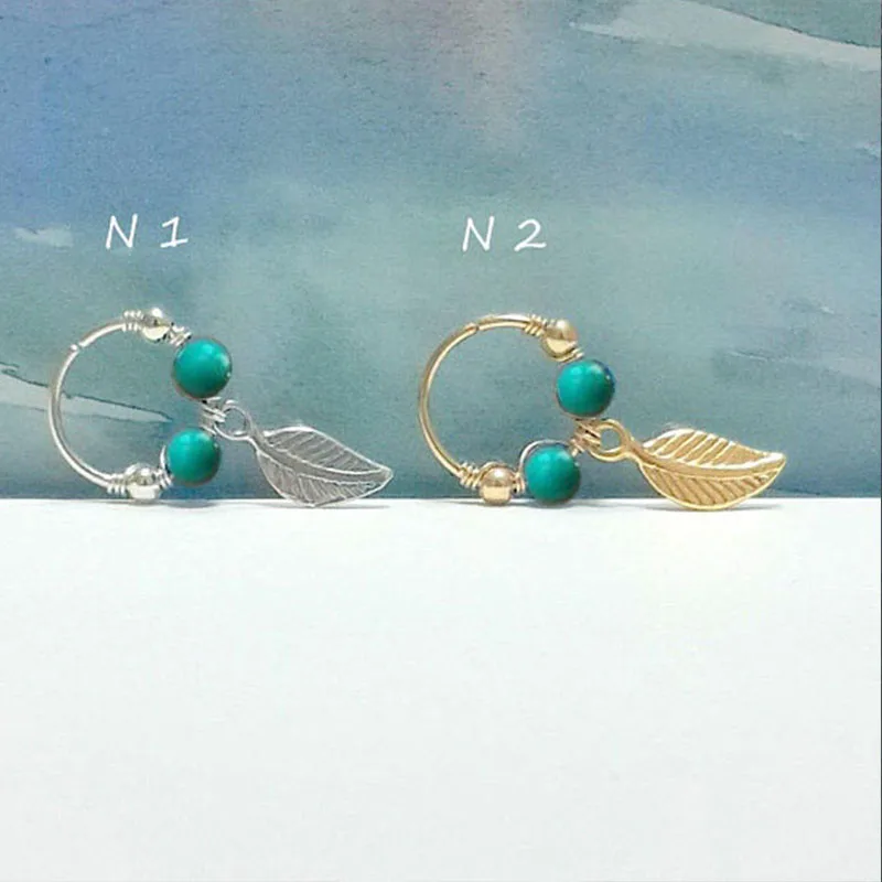 Turquoise Cartilage Earring Cartilage Hoop Earrings TinyTurquoise