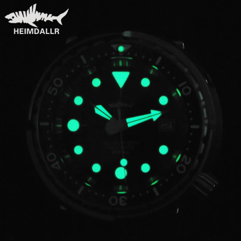 HEIMDALLR Tuna Men Diver Watces Japan NH36 Automatic Mechanical Watch 200M Water Resistance Sapphire Crystal Luminous Wristwatch