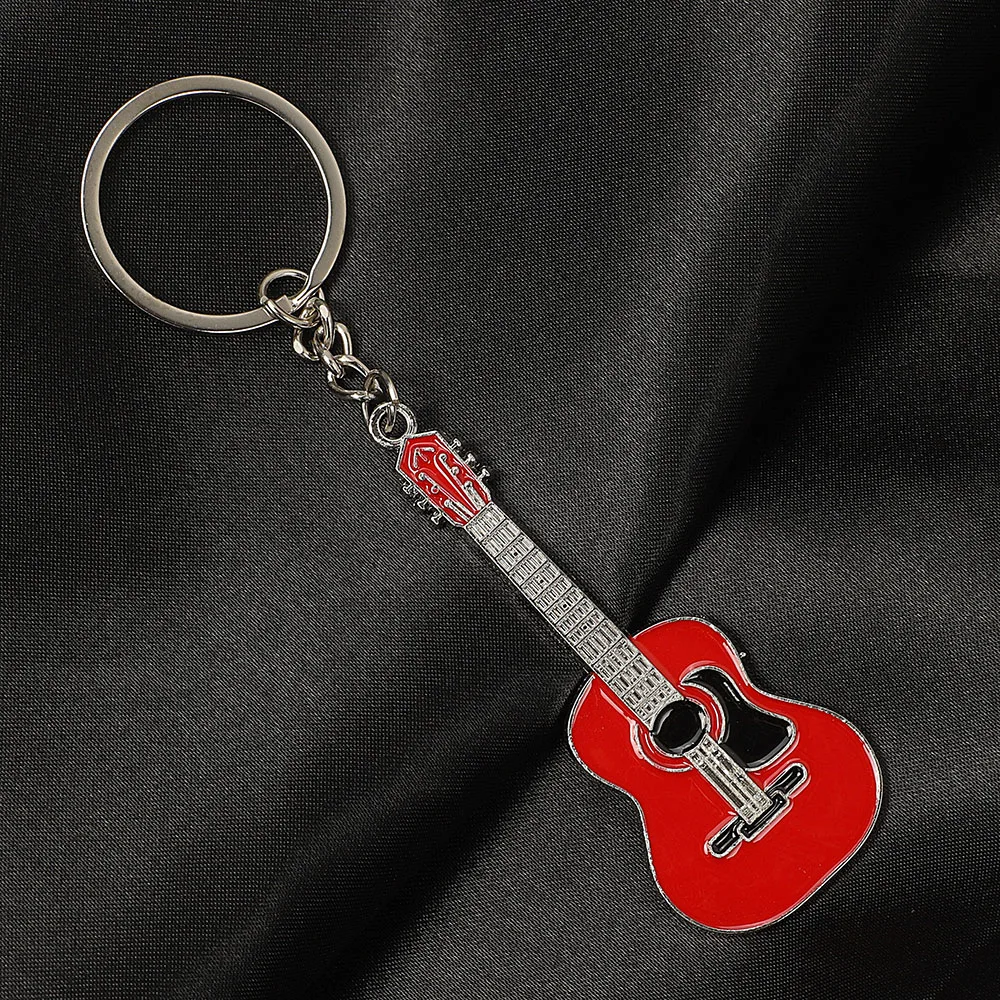 QIANBEI 2023 Men Women Classic Alloy Guitar Keychain Charms Jewelry Hot