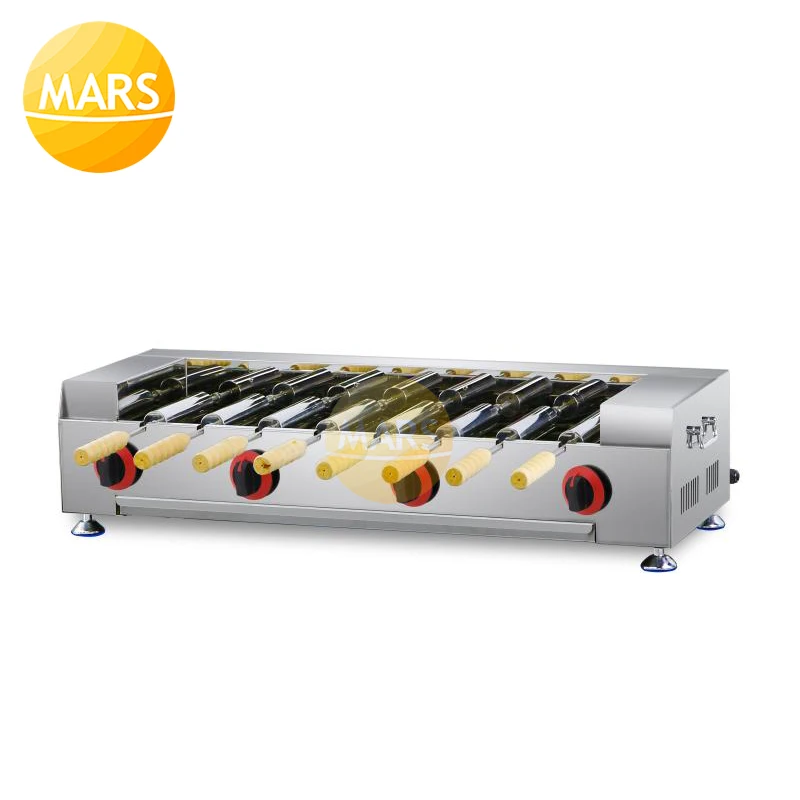 Máquina de tortas de chimenea eléctrica/Gas, Kurtos Kalacs, máquina para hacer rosquillas, helados, rollos de pan de chimenea Trdelnik de Hungría